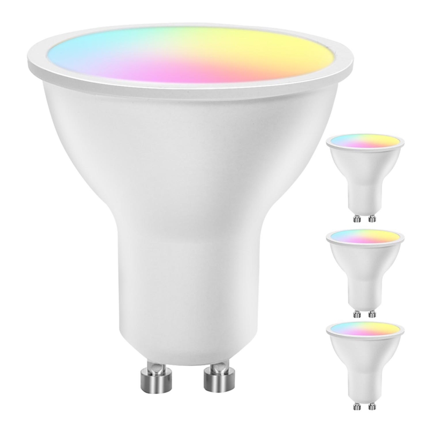 Zestaw 4x ściemnialnych inteligentnych żarówek LED RGBW GU10/4,9W/230V 2700-6500K - Aigostar