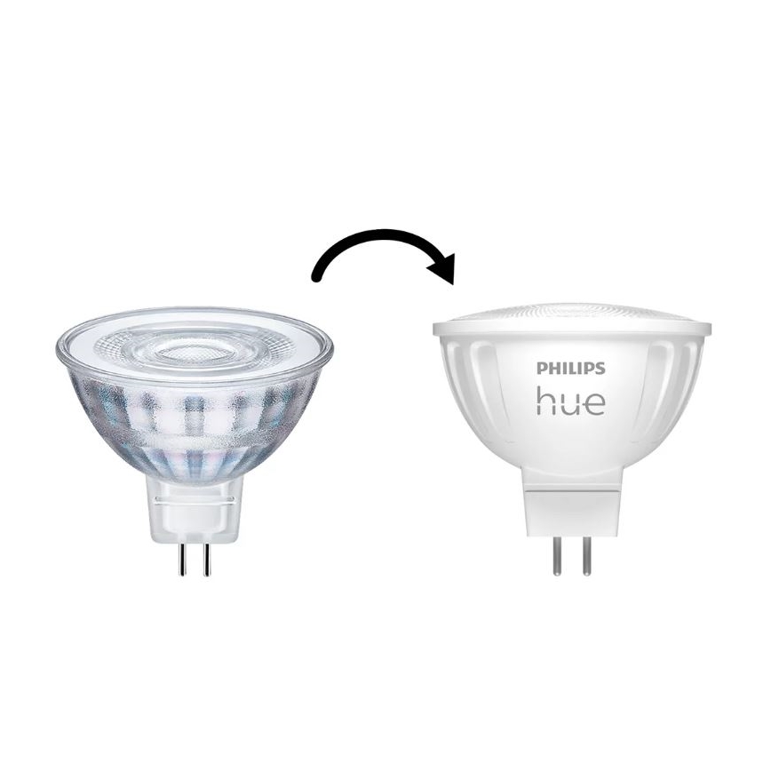 Zestaw 4x ściemnialnych żarówek LED Philips Hue WHITE AMBIANCE GU5,3/MR16/5,1W/12V 2200-6500K