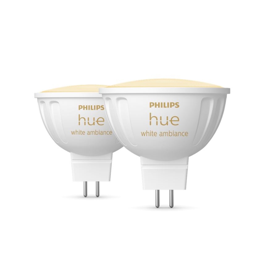 Zestaw 4x ściemnialnych żarówek LED Philips Hue WHITE AMBIANCE GU5,3/MR16/5,1W/12V 2200-6500K