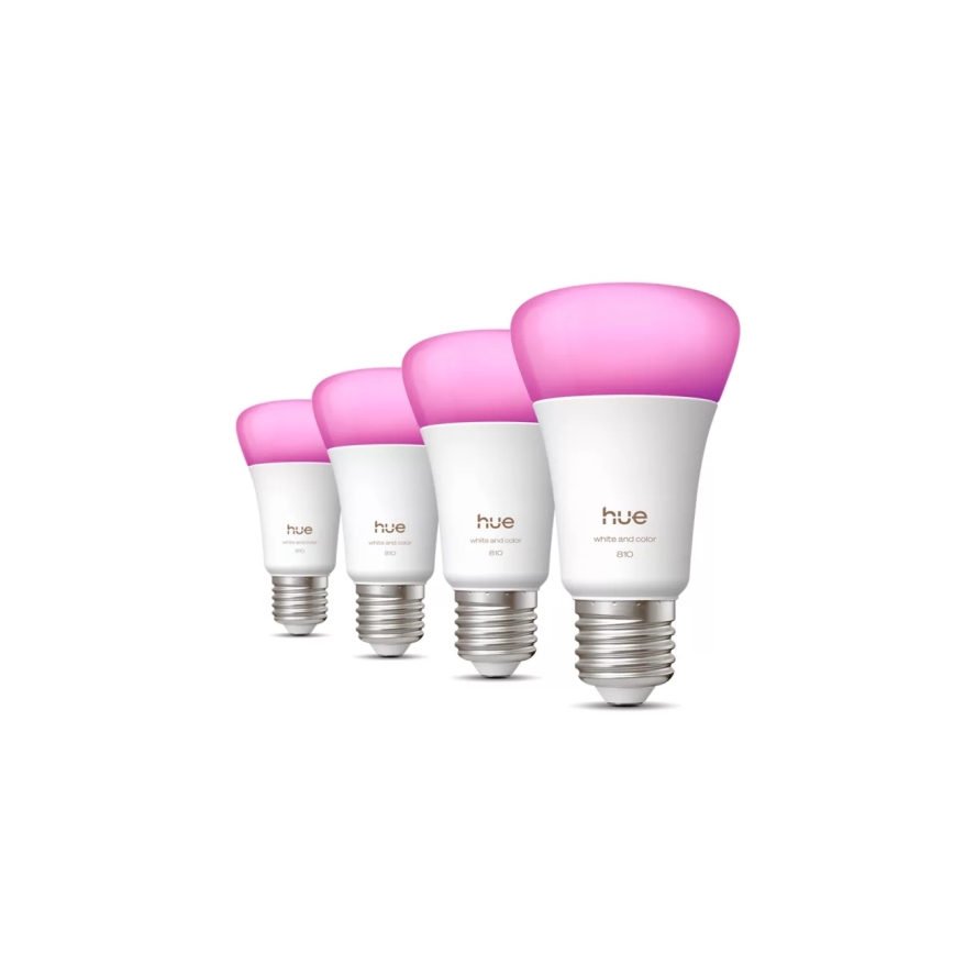 Zestaw 4x ściemnialnych żarówek LED Philips Hue WHITE AND COLOR AMBIANCE E27/6W/230V 1000-20000K