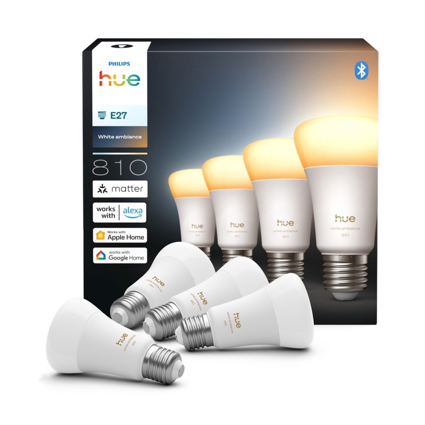 ZESTAW 4x ściemnialnych żarówek LED Philips Hue WHITE AMBIANCE E27/6W/230V 1000-20000K