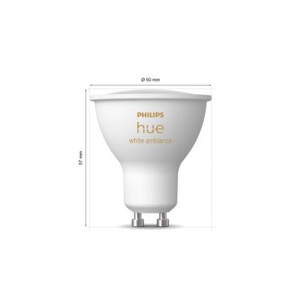 ZESTAW 4x ściemnialnych żarówek LED Philips Hue WHITE AMBIANCE GU10/4,2W/230V 2200-6500K