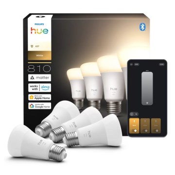 ZESTAW 4x ściemnialnych żarówek LED Philips Hue WHITE E27/7W/230V 2700K