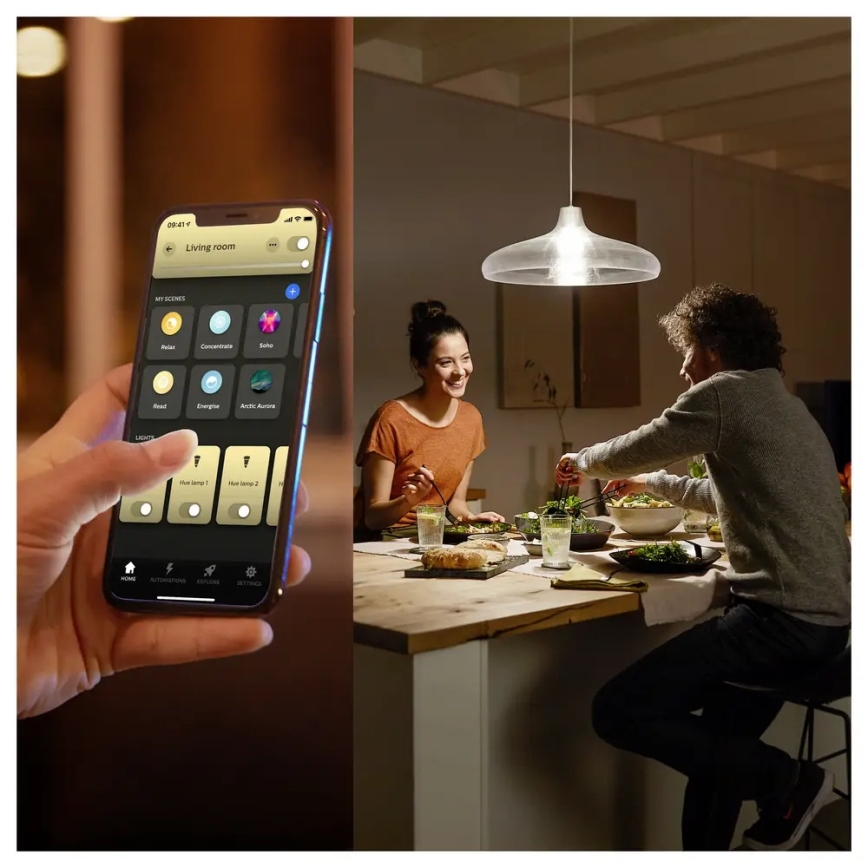 ZESTAW 4x ściemnialnych żarówek LED Philips Hue WHITE E27/7W/230V 2700K