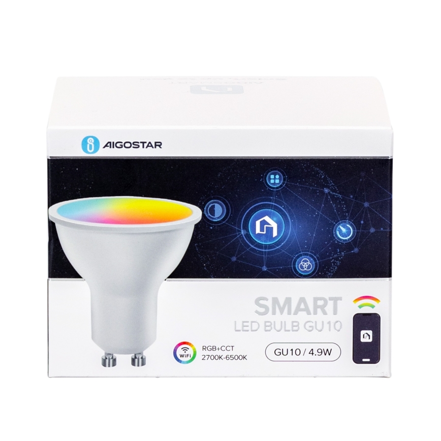 Zestaw 4x ściemnialnych inteligentnych żarówek LED RGBW GU10/4,9W/230V 2700-6500K - Aigostar
