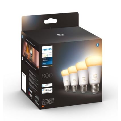 ZESTAW 4×LED Ściemnialna żarówka Philips Hue WHITE AMBIANCE E27/6W/230V 2200-6500K