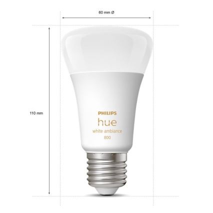 ZESTAW 4×LED Ściemnialna żarówka Philips Hue WHITE AMBIANCE E27/6W/230V 2200-6500K