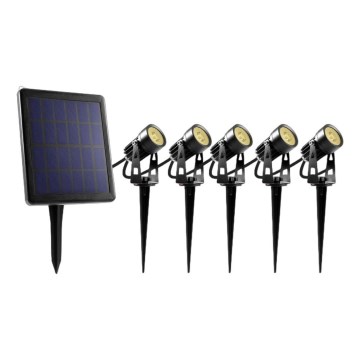 ZESTAW 5x LED Lampa zewnętrzna z panelem solarnym LED/4000 mAh IP44