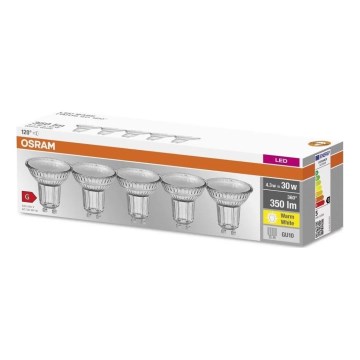 ZESTAW 5x LED Żarówka PAR16 GU10/4,3W/230V 2700K 120° - Osram