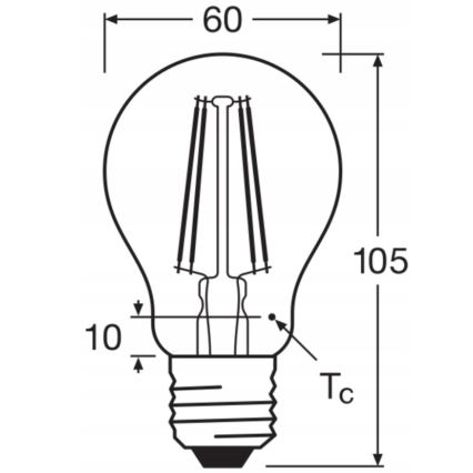 Zestaw 5x żarówek LED BASE CLASSIC FILAMENT A60 E27/7W/230V 4000K - Osram