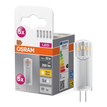 ZESTAW 5x żarówek LED PIN G4/1,8W/12V 2700K - Osram