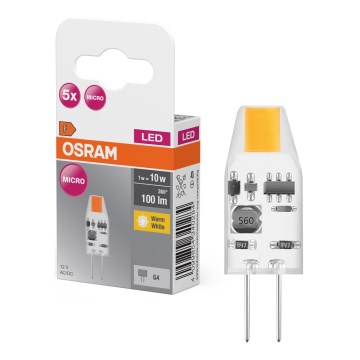 ZESTAW 5x żarówek LED PIN MICRO G4/1W/12V 2700K - Osram