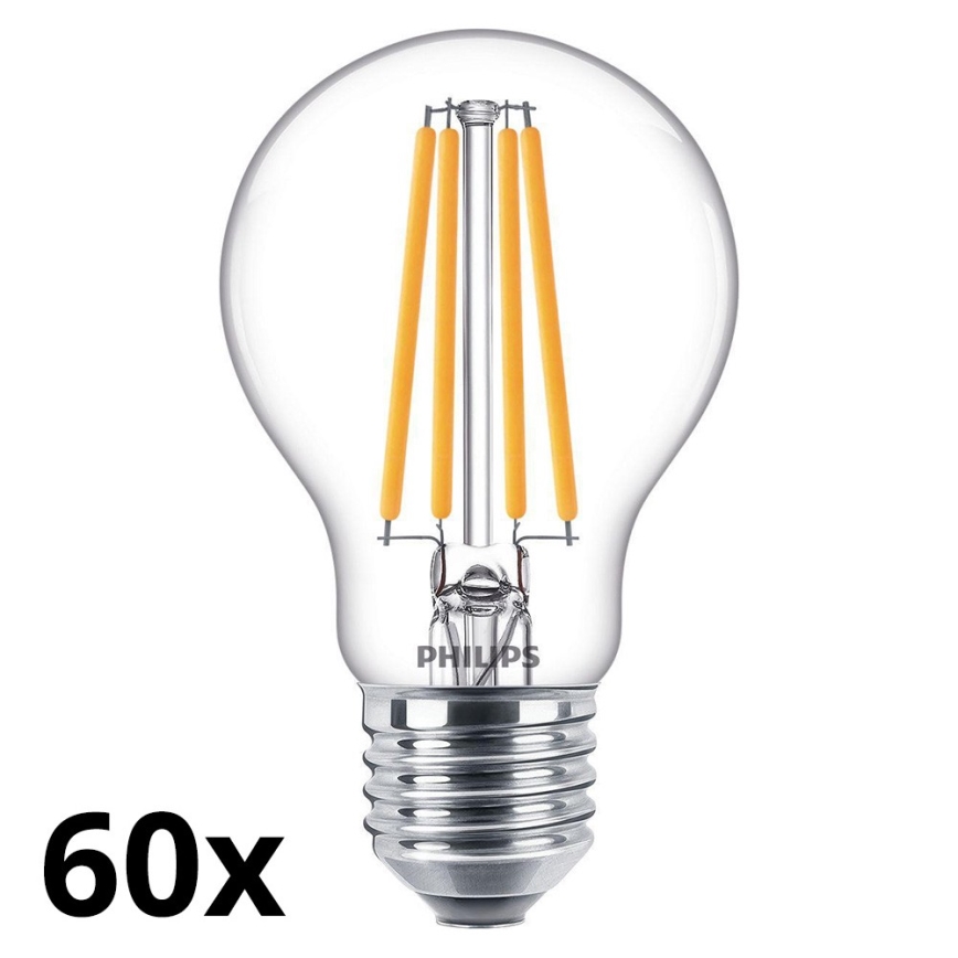 ZESTAW 60x Żarówka LED VINTAGE Philips A60 E27/10,5W/230V 2700K