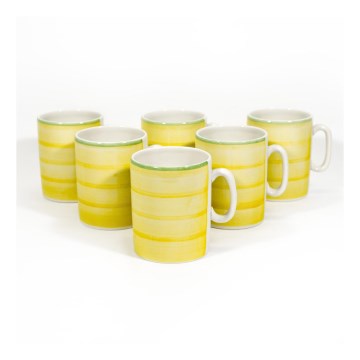 Zestaw 6x ceramiczny kubek Hubert żółty