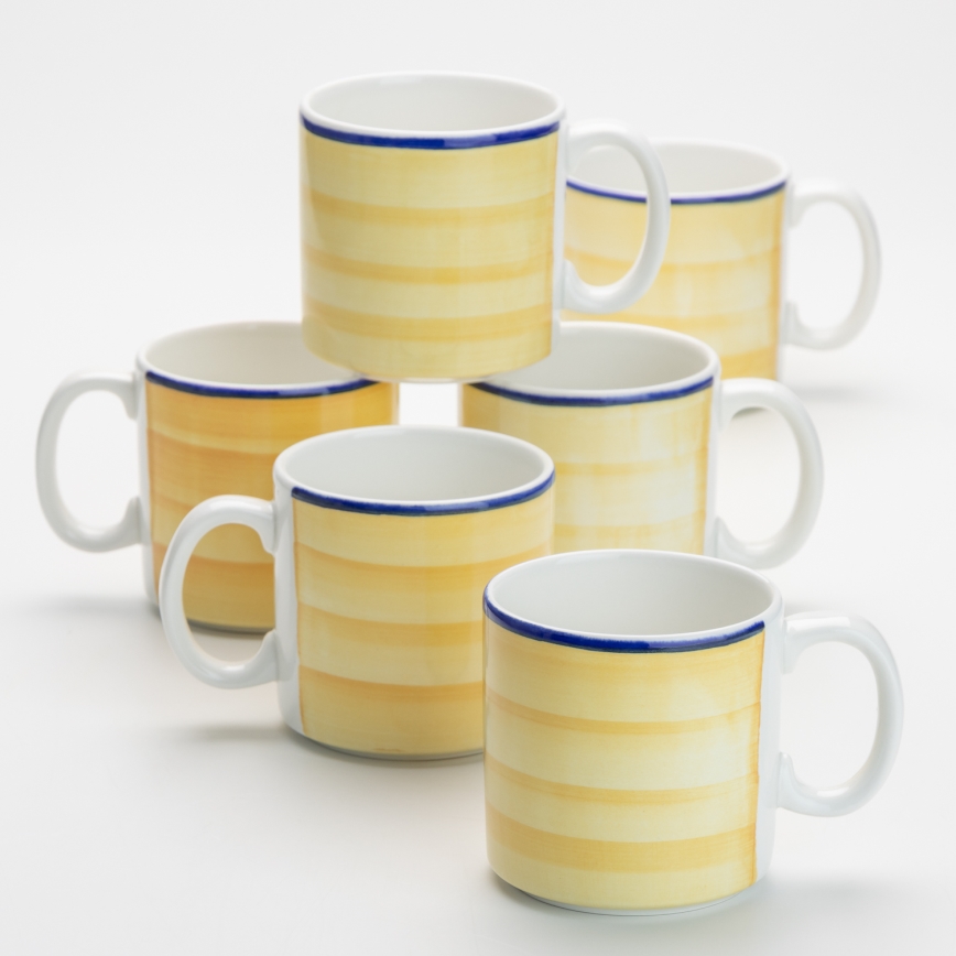 Zestaw 6x ceramiczny kubek Laura żółty