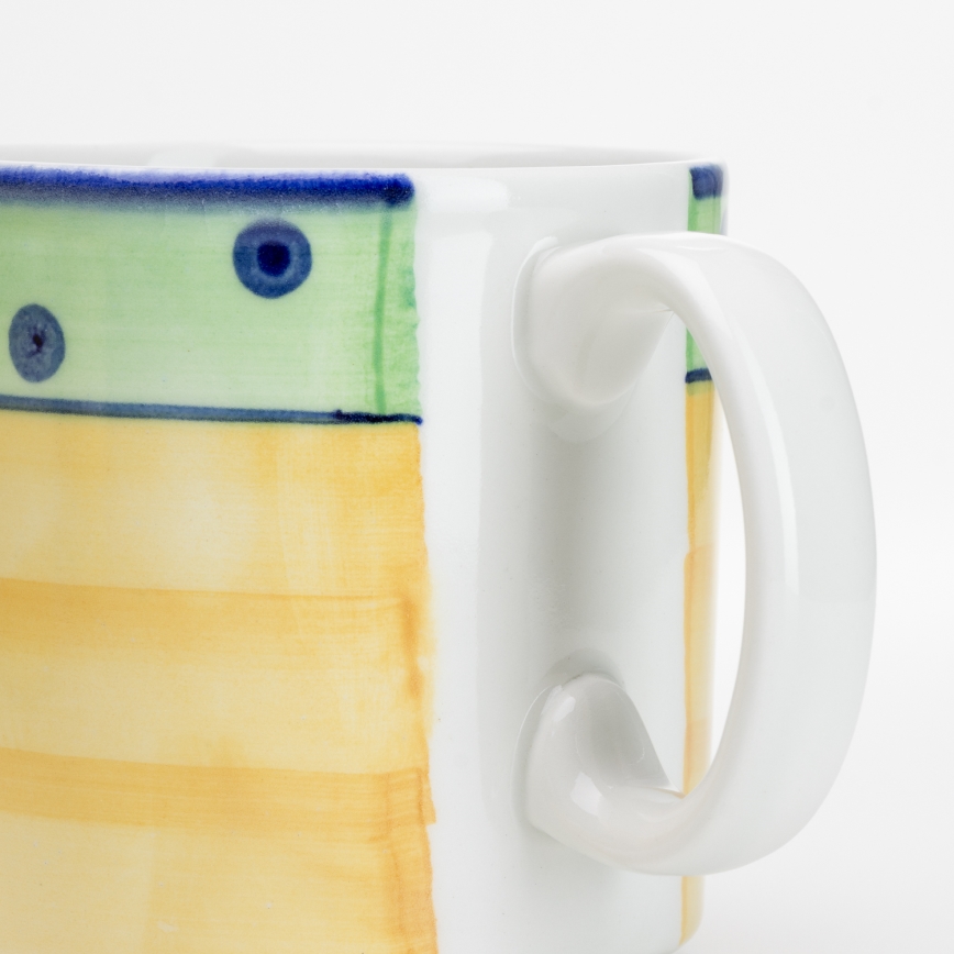 Zestaw 6x ceramiczny kubek Laura żółty niebieski zielony