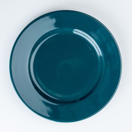 Zestaw 6x ceramiczny talerz deserowy 19 cm turkusowy