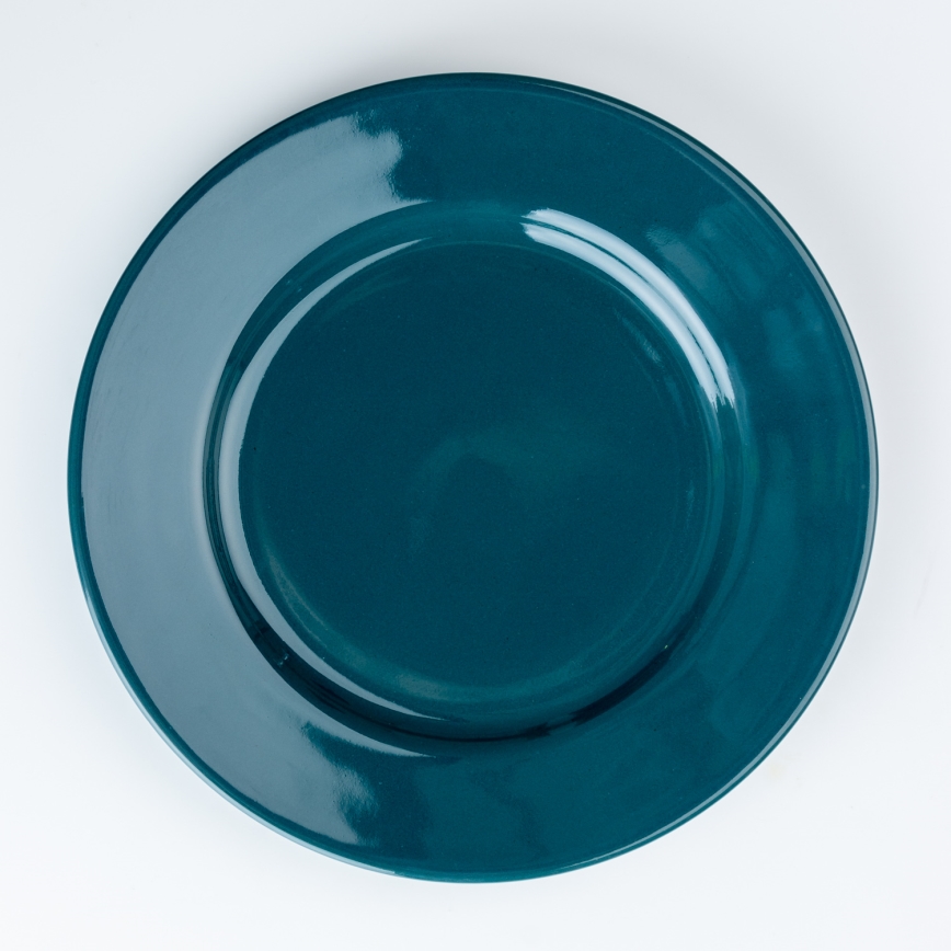 Zestaw 6x ceramiczny talerz deserowy 19 cm turkusowy