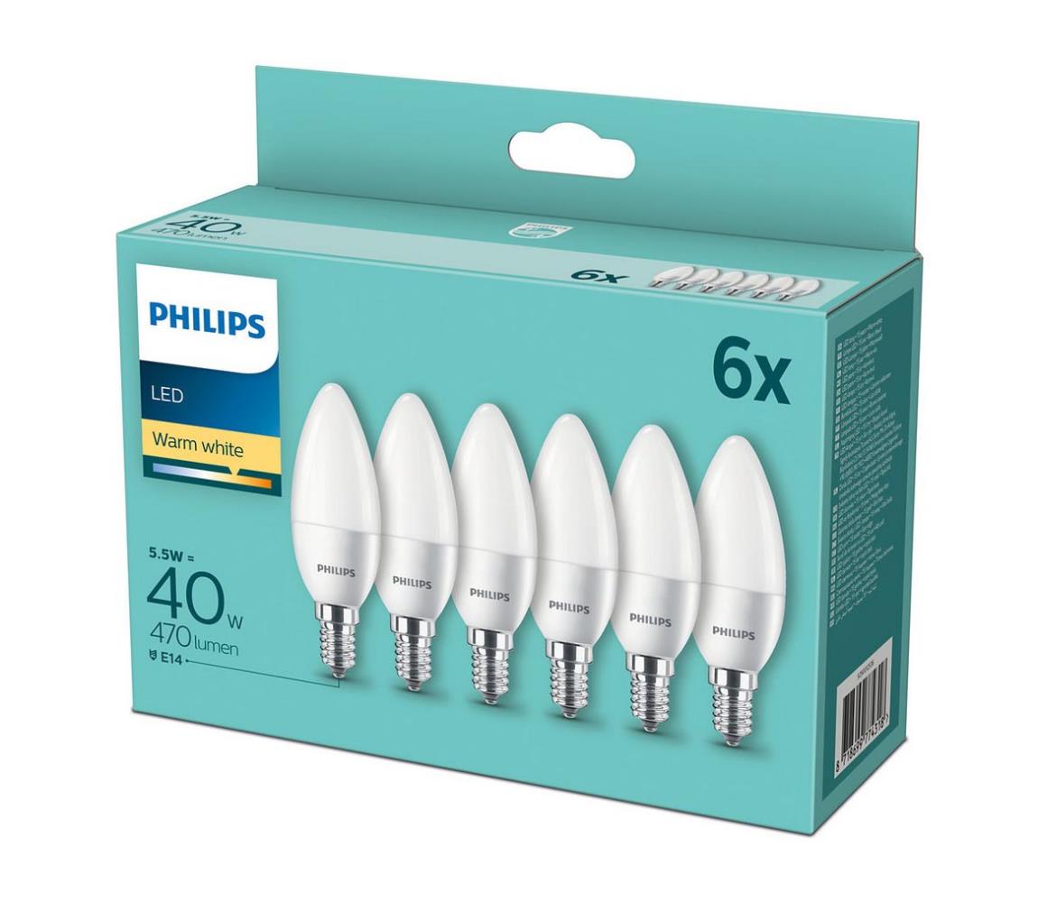 ZESTAW 6x LED Żarówka Philips E14/5,5W/230V 2700K