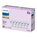 ZESTAW 6x LED Żarówka Philips GU10/4,6W/230V 2700K