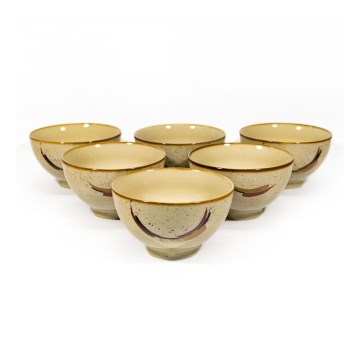 Zestaw 6x misek ceramicznych Glob beżowy