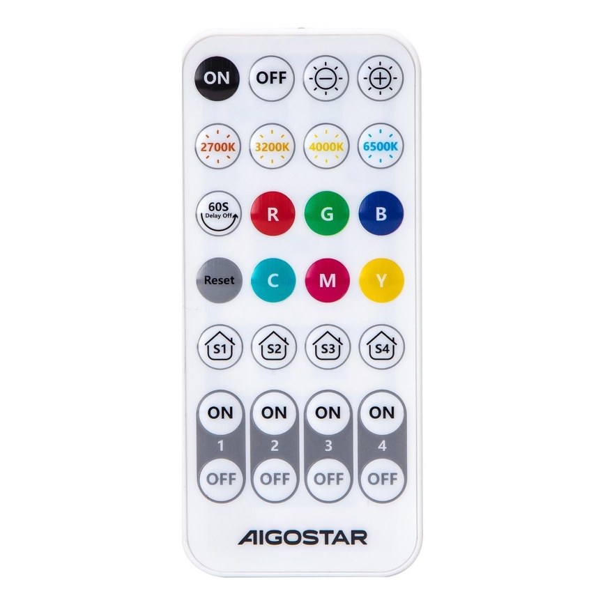 Zestaw 6x ściemnialnych żarówek LED RGBW MESH GU10/6,5W/230V 2700-6500K + pilot zdalnego sterowania - Aigostar