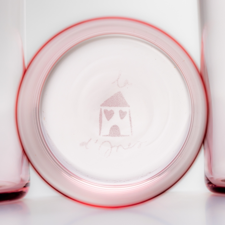 Zestaw 6x szklanka 200 ml czerwony przezroczysty