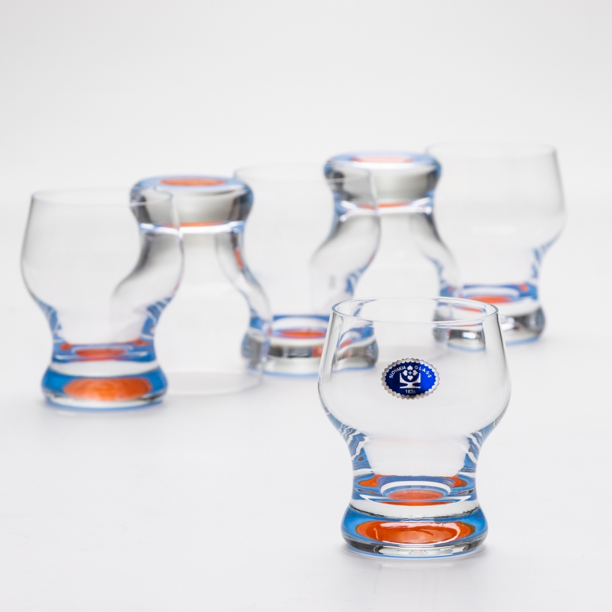 Zestaw 6x szklanka Katka 130 ml niebieski czerwony