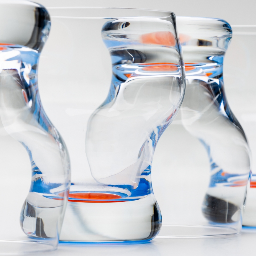 Zestaw 6x szklanka Katka 130 ml niebieski czerwony