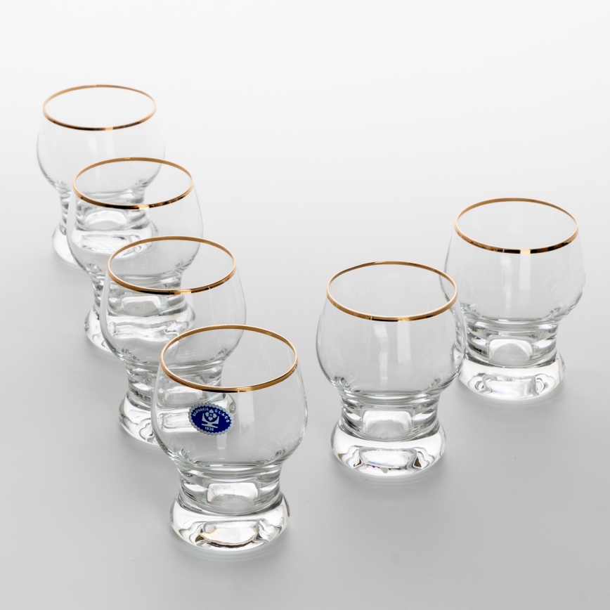 Zestaw 6x szklanka Katka 130 ml przezroczysty złoty