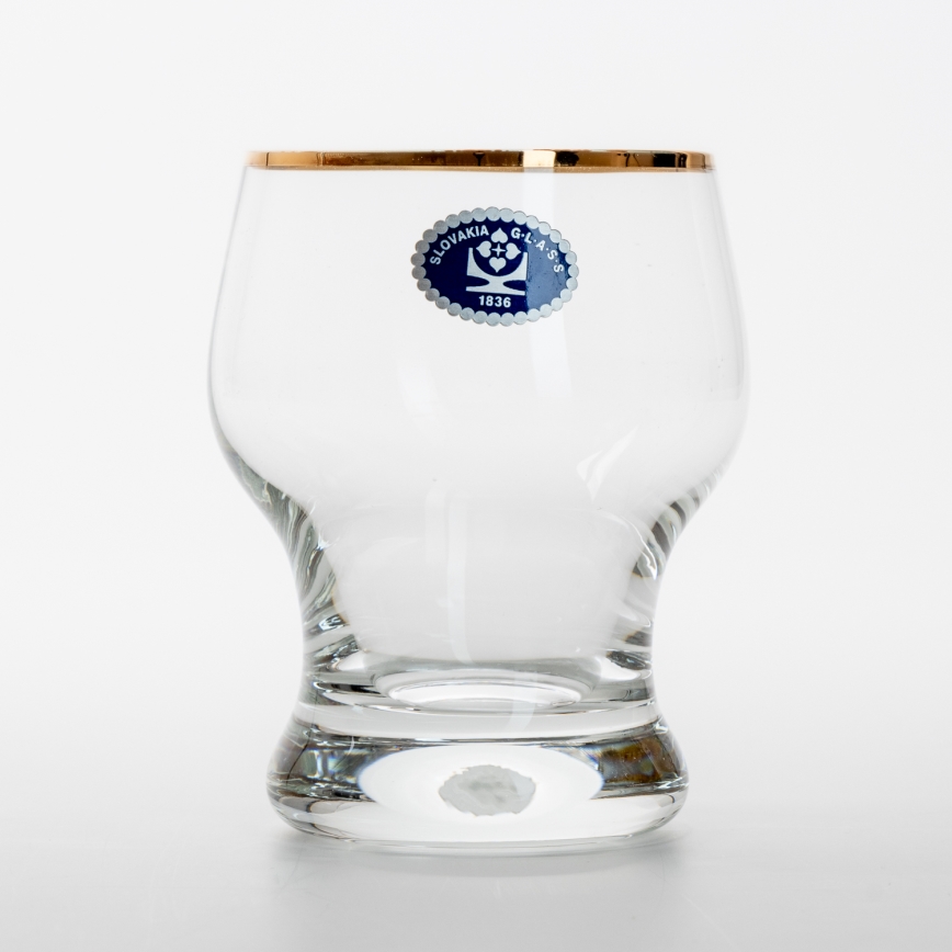 Zestaw 6x szklanka Katka 130 ml przezroczysty złoty