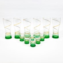 Zestaw 6x większa szklanka 6x mniejsza szklanka do shotów jasna zieleń