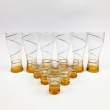 Zestaw 6x większa szklanka i 6x mniejsza szklanka żółty