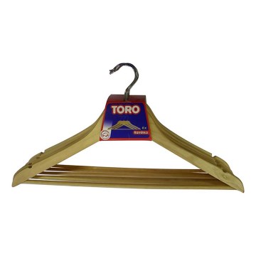 ZESTAW 6x Wieszak 23x44,5 cm drewno