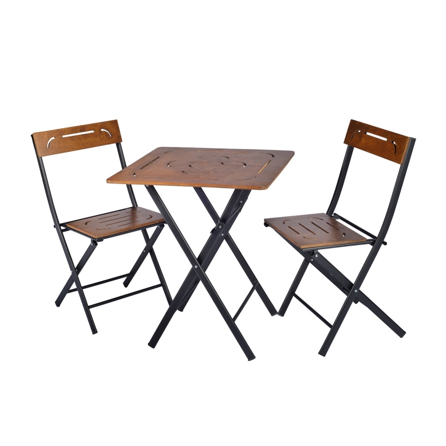Zestaw balkonowy drewno/metal