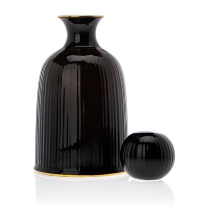 Zestaw ceramicznych filiżanek z karafką i tacą KENDI czarny
