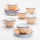 Zestaw do herbaty 6x ceramiczna filiżanka z spodkiem pomarańczowo-niebieska