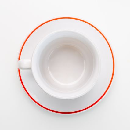 Zestaw do kawy 6x filiżanka ceramiczna ze spodkiem w kratkę