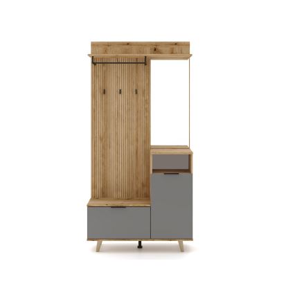 Zestaw do przedpokoju SVEN z lustrem, brąz/grafit