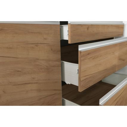 Zestaw kuchenny MARINA 240 cm dąb craft/biały połysk