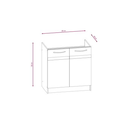 Zestaw kuchenny VALERIA 180 cm brąz/dąb sonoma