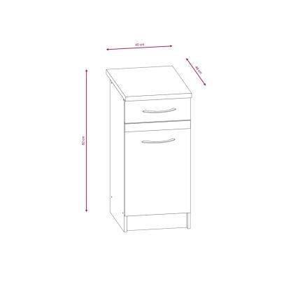 Zestaw kuchenny VALERIA 180 cm brąz/dąb sonoma