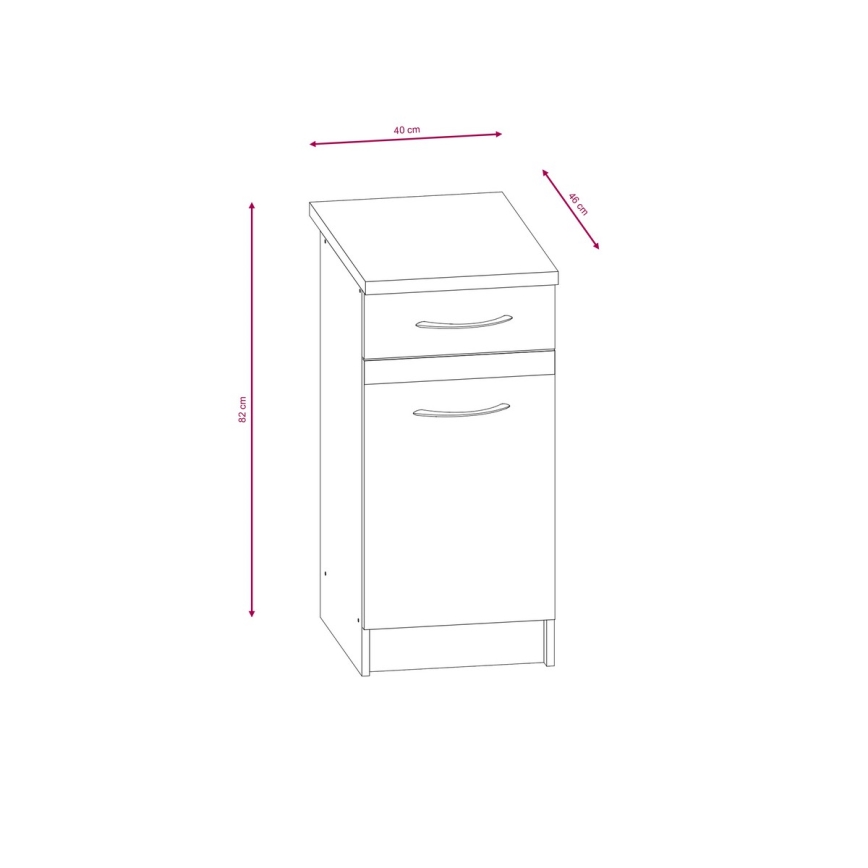 Zestaw kuchenny VALERIA 180 cm brąz/dąb sonoma