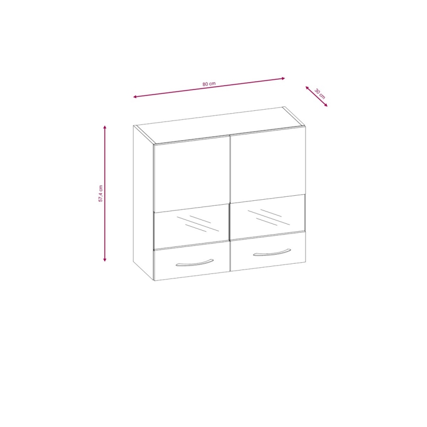 Zestaw kuchenny VALERIA 180 cm, dąb sonoma/brąz
