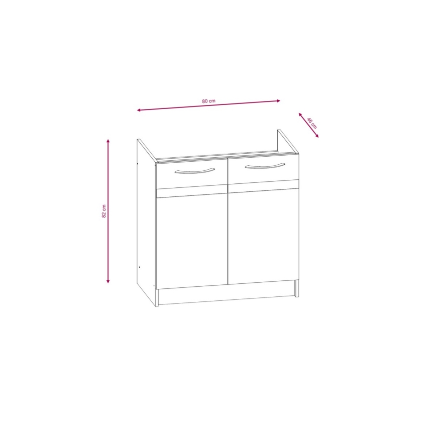 Zestaw kuchenny VALERIA 180 cm, dąb sonoma/brąz