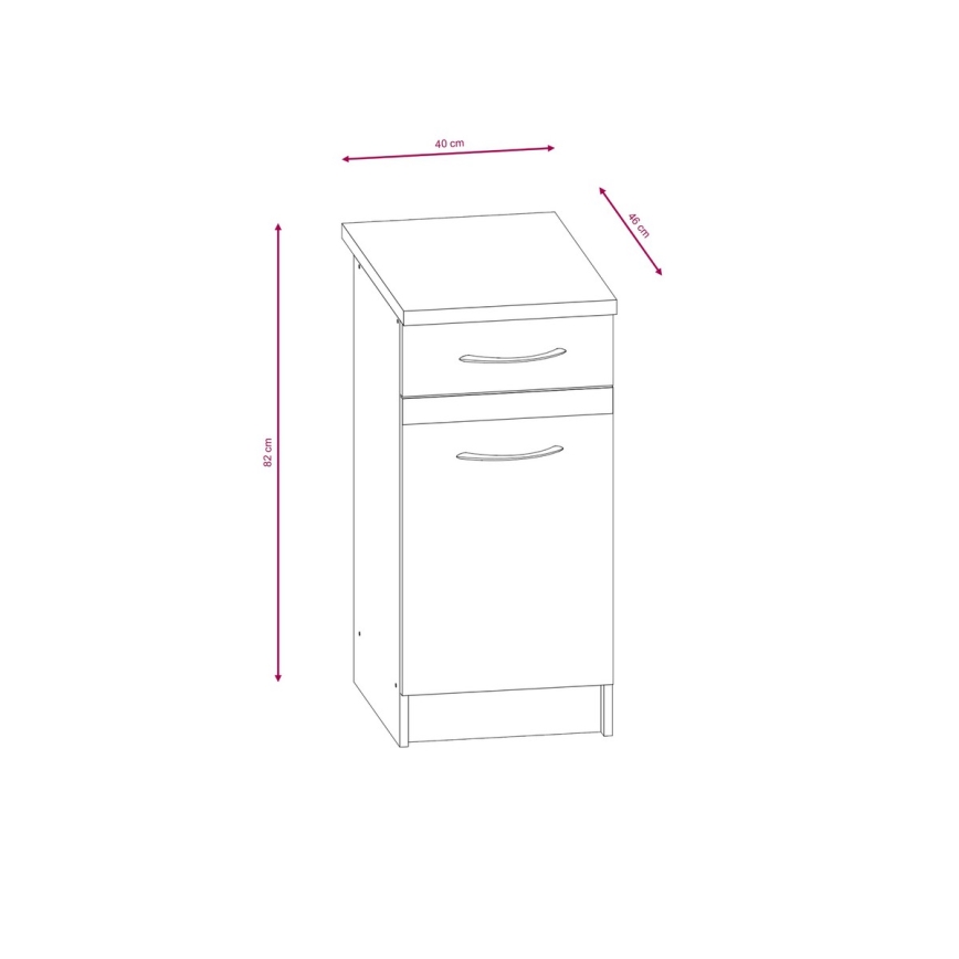Zestaw kuchenny VALERIA 240 cm dąb sonoma/brązowy