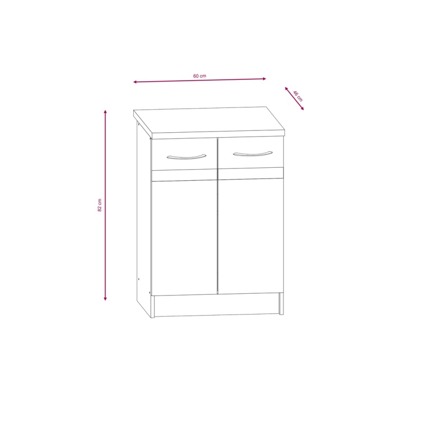Zestaw kuchenny VALERIA 240 cm dąb sonoma/brązowy
