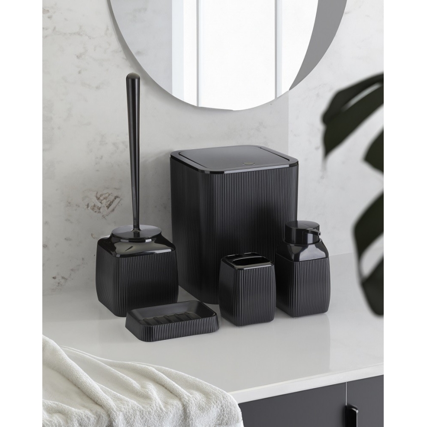 Zestaw łazienkowy CRYSTAL 5 szt czarny