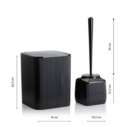 Zestaw łazienkowy CRYSTAL 5 szt czarny