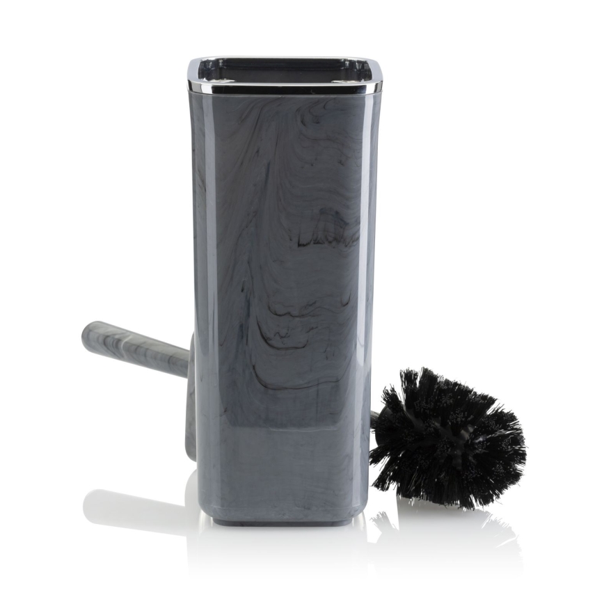 Zestaw łazienkowy GRIS 5 szt szary/chrom błyszczący
